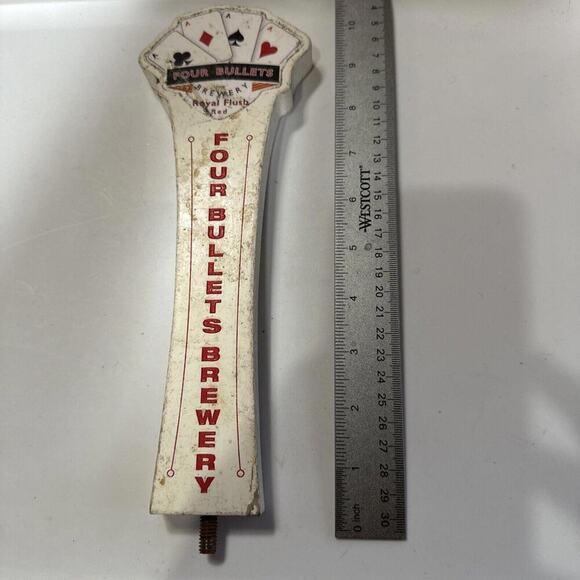 Four Bullets Brewery Other - Four Bullets Brewery Beer Tap Handle Royal Flush Red Texas